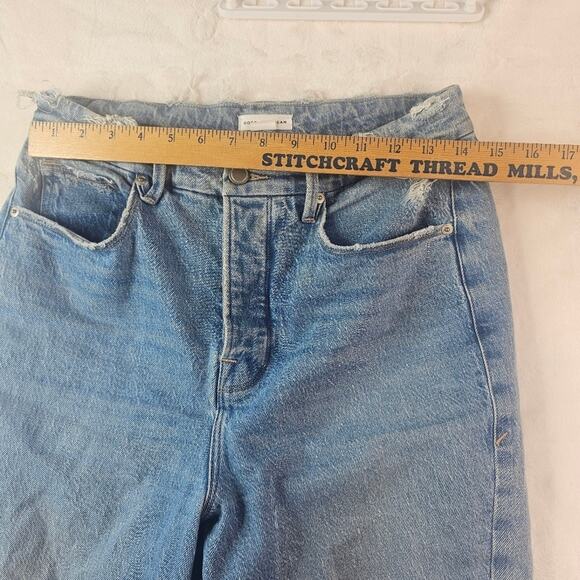 Good American jeans womens 6/28 Split Hem button fly Straight Leg Denim - Picture 3 of 14